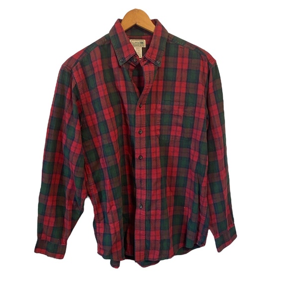 L.L. Bean Other - L.L Bean Mens Flannel Long Sleeve Button Up‎ Green/Red Size Medium